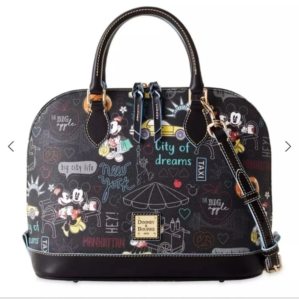 NWT Disney Dooney & Bourke Mickie & Minnie New York City Zip Satchel, Wa…